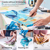 ARTEZA Stretched Canvas, 18 x 24 Inches, Pack of 4, Blank White Large Canvas for Painting for Acrylic, Oil and Gouache Paints ARTEZA