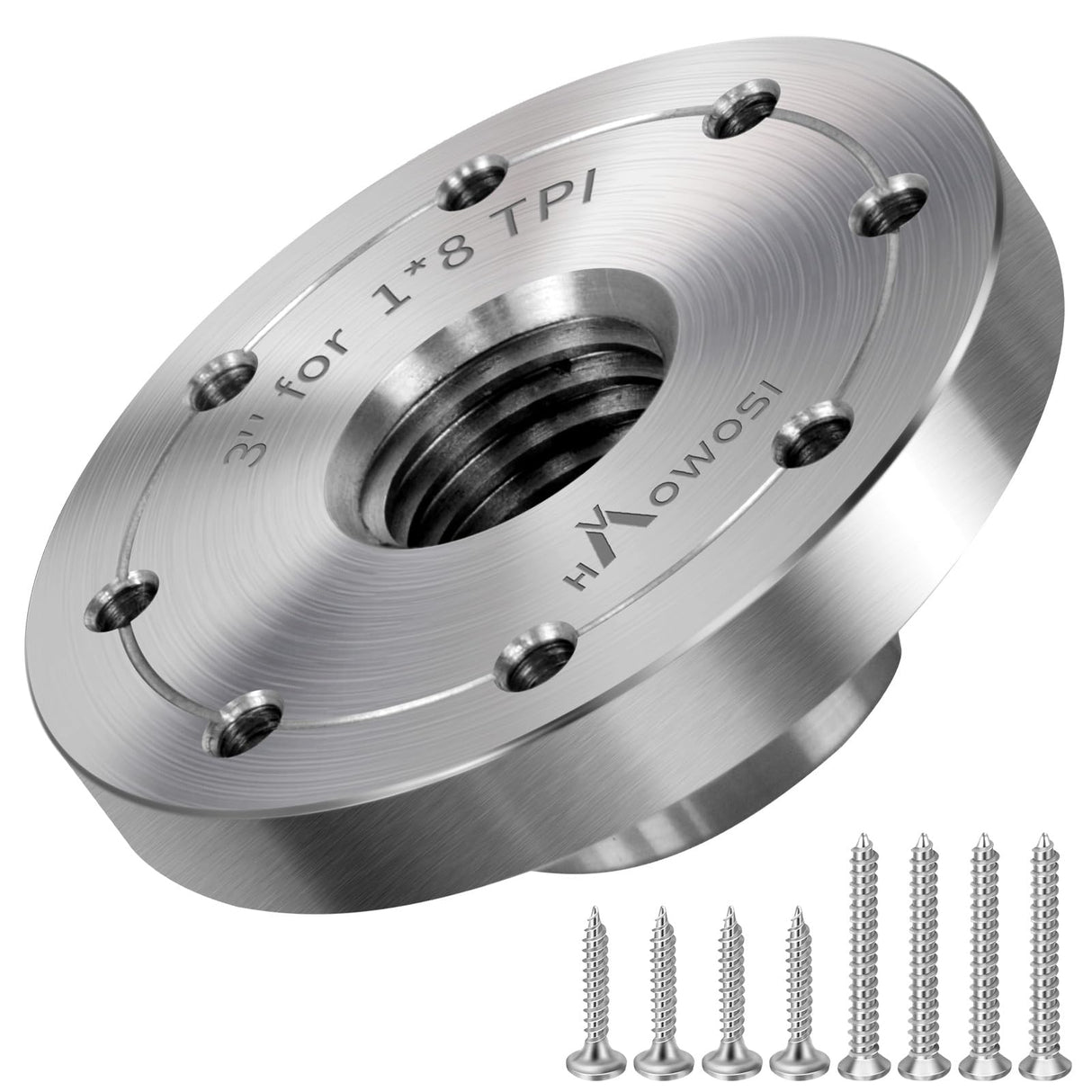 HAowosi 3" Steel Wood Lathe Faceplate,Faceplate for Wood Lathe,Lathe Face Plate Fit for 1" x 8TPI Spindle without Screwchuck HAowosi