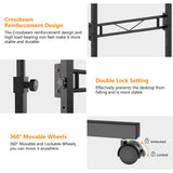 HOMIDEC Standing Desk, 32 Inch Portable Small Desk Adjustable Height, Rolling Home Office Desks with Wheels, Sit Stand Desk for Bedroom Walking Pad Home Office Small Space, Rustic HOMIDEC