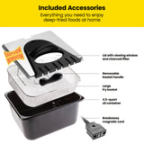 Chefman 4.5 Liter Deep Fryer w/Basket Strainer, XL Jumbo Size, Adjustable Temperature & Timer, Perfect for Fried Chicken, Shrimp, French Fries, Chips & More, Removable Oil-Container, Stainless Steel Chefman