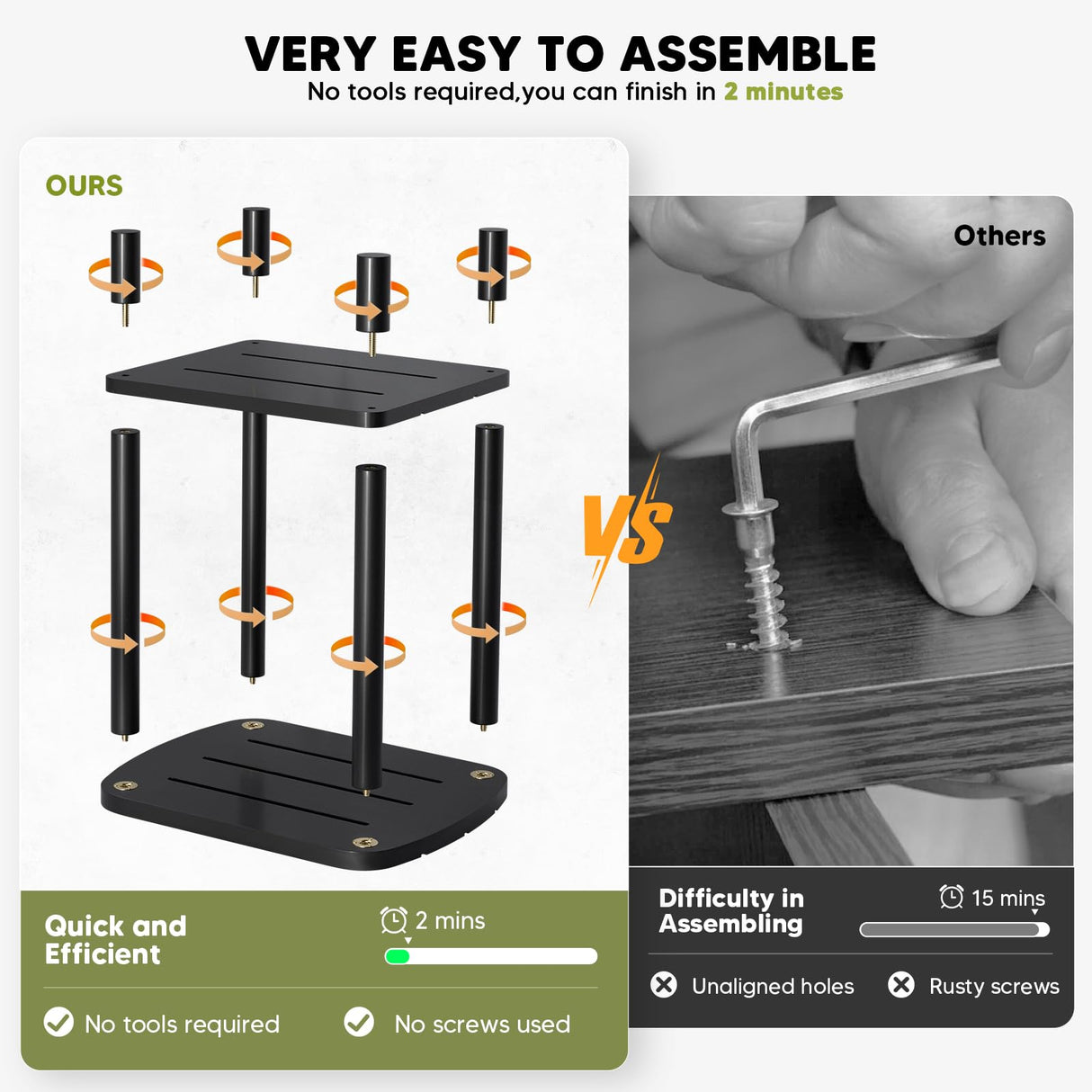 LEJANEOYE Outdoor Coffee Table, 2-Tier Adirondack Outdoor Side Table Weather Resistant, Patio End Table for Pool, Porch, Backyard. LEJANEOYE