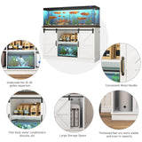 Hlivelood Farmhouse 55-75 Gallon Fish Tank Stand with Power Outlet, Aquarium Stand with Cabinet&Sliding Barn Door, Heavy Duty Reptile Tank Stand for 2 Fish Tank/Turtle Tank/Reptile Terrarium, White Hlivelood