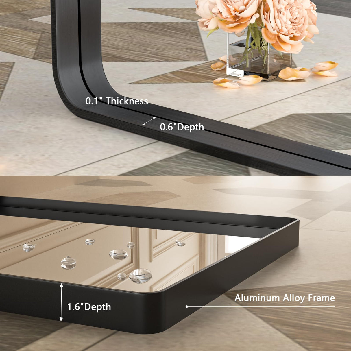 ISTRIPMF Bathroom Mirror Black,55x36 Inch Large Matte Black Bathroom Vanity Mirror,Rectangle Black Metal Framed Mirror for Wall,Anti-Rust,Shatter-Proof (Horizontal/Vertical) ISTRIPMF