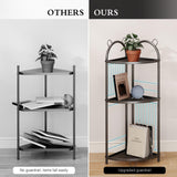 Corner Bathroom Shelf Metal Short Corner Stand Shelf Black Small Bathroom Storage Corner Shelf Unit for Toilet Shower Room 3 Tier CICUFY