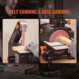 VEVOR 1 x 30 Inch Belt Sander with 5 Inch Disc Sander, Powerful Bench Sander with 2.5A Induction Motor for Woodworking VEVOR