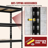 BIG RED 5 Tier Heavy Duty Garage Storage Shelving: Adjustable Metal Utility Shelving Rack for Garage, Basement, Pantry, Closet - 3,000lb Capacity (72"x48"x24") Black BIG RED