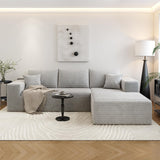 107.5" Cloud Sectional Couch with L-Shape Chaise,Modern Modular Sofa with Deep Seat, Upholstered Couches for Living Room Bedroom Apartments,No Assembly Required, (Grey,Right Facing Chaise) Astronovo