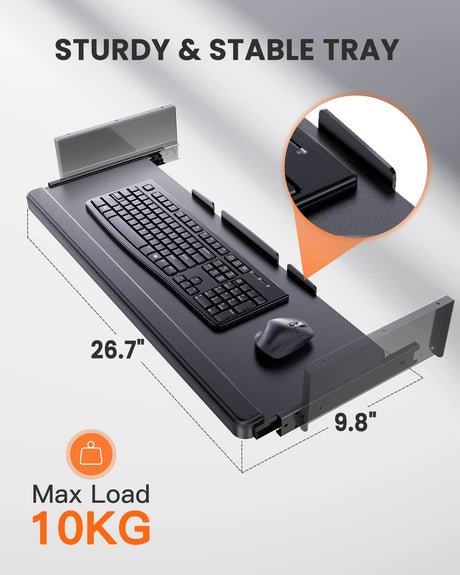 ErGear Electric Standing Desk with Full Size Keyboard Tray, Adjustable Height Sit Stand Up Desk, Home Office Desk Computer Workstation, 48x24 Inches, Black ErGear