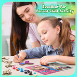 Byncceh DIY Wooden Magnets, 40 pcs Magic Magnetic Paint Set, Wood Arts and Crafts Painting Kit for Kids, Make Your Own Fridge Magnets Craft Kits Party Favors Gifts Toys for Girls Boys Ages 6-8 8-12 Byncceh