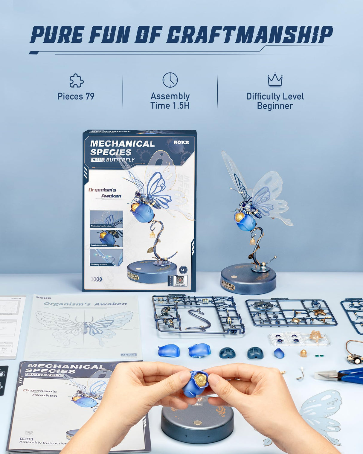 ROKR 3D Metal Puzzles for Adults - Metal Model Kits to Build - Crafts for Adults & Teenagers - Gifts for Boys & Girls ROKR