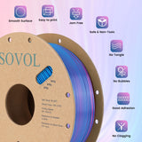 Sovol Dual Color PLA Filament 1.75mm, Silk PLA 3D Printing Material, Dual Color Filament Rose Blue 2 in 1 Coextrusion PLA Filament +/-0.02mm, 1kg/2.2lbs Sovol