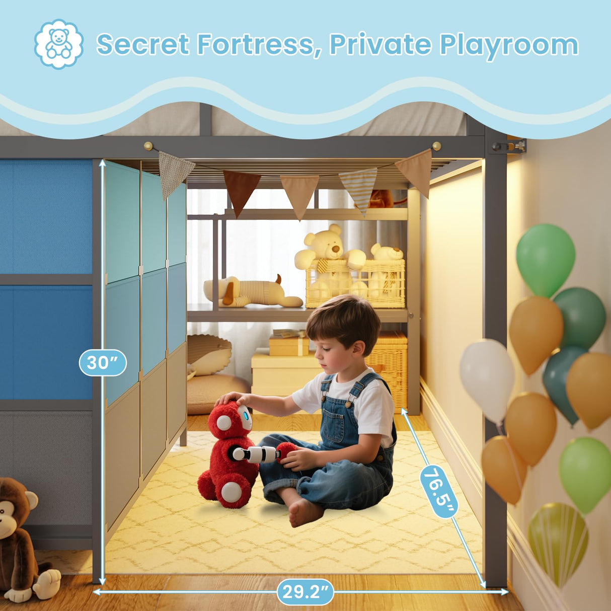 VIAGDO Low Loft Bed Twin Size with 9 Storage Drawers and LED Lights, Metal Twin Loft Bed with Stairway Shelf Storage, Low Loft Bed with Safety Guardrail and Under-Bed Hideaway for Kids, Grey VIAGDO