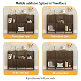 FATORRI 6 Cube Storage Organizer Book Shelf, Horizontal Bookshelf with 3 Doors, 3 Tier Wooden Bookcase for Living Room, Home Office (Dark Walnut) FATORRI