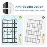 Condemo 7-Shelf Reversible Corner Bookshelf, Modern Industrial Tall Bookcase, 7-Tier Large L-Shaped Storage Shelf Display Rack with Metal Frame for Living Room, Home Office, Bedroom, Black Condemo