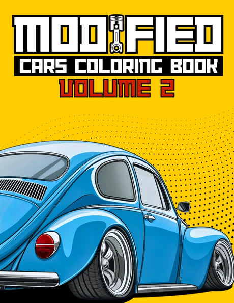 Modified Cars Coloring Book Volume 2: JDM, Retro & Sport Car Illustrations for Adults and Kids (Car Coloring Books) WoodArtSupply