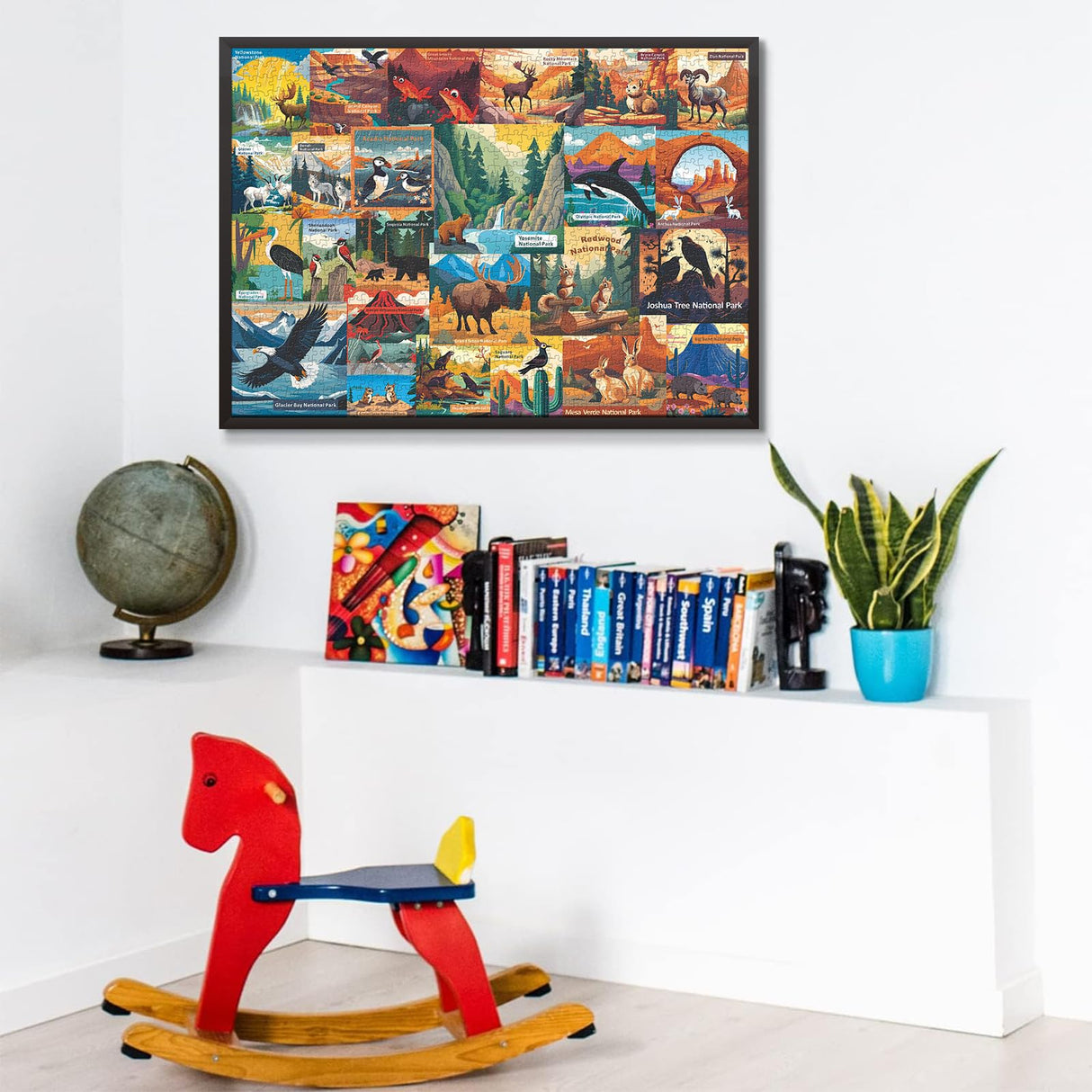 American National Parks Puzzle for Adults 1000 Pieces, PICKFORU Travel Poster Landscape Puzzle Scenery of Zion Yellowstone Yosemite with Animals, Scenic Jigsaw Puzzles for Adults Mountain Scene PICKFORU