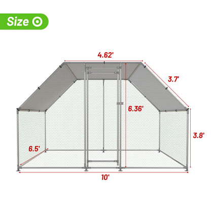 NUGRIART Large Metal Chicken Coop Walk-in Poultry Cage with Water-Resident and Anti-UV Cover Duck Rabbit Cat House Outdoor Chicken Run Pen - WoodArtSupply