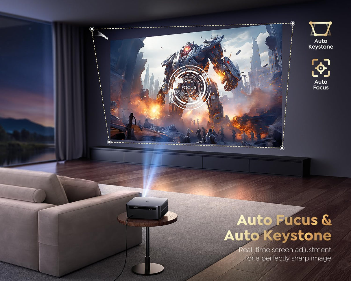 [1000 ANSI/Google TV]Smart Projector with WiFi 6 and Bluetooth, Netflix-Licensed 4K Support, Outdoor Movie Proyector, 1080P Home Ceiling Auto Focus Projector, Gift for Valentine’s Day PUTRIMS K12 Gray PUTRIMS