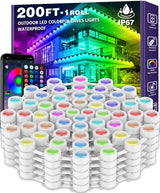 Permanent Outdoor RGB Lights,Waterproof Smart LED Eaves Lights with App/Remote Control,for Christmas and All Holiday Decor,Daily and Accent Lighting,House Roof and Garden Lighting (200FT) SINLEY