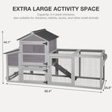 MEDEHOO Chicken Coop for Outdoor - Poultry Cage with Wheels, Nesting Box, Leakproof Pull-on Tray, and Asphalt Waterproof Roof - Grey MEDEHOO