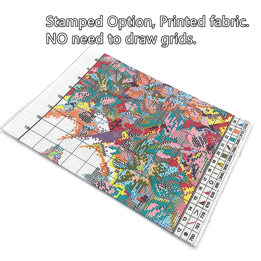 Awesocrafts Cross Stitch Kits Little Turtle Looking for Mom 11CT Stamped Patterns Easy Cross Stitching Embroidery Needlework Kit Supplies (Turtle) Awesocrafts