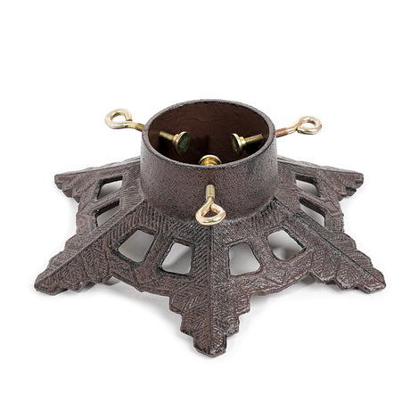 Sungmor Cast Iron Christmas Tree Stand, Heavy Duty Tree Stand for Artificial Tree and Real Tree, Vintage Snowflake Pattern Metal Xmas Tree Base, Hold Up to 8ft, 4" Diameter Trees, Rustic Decor Sungmor