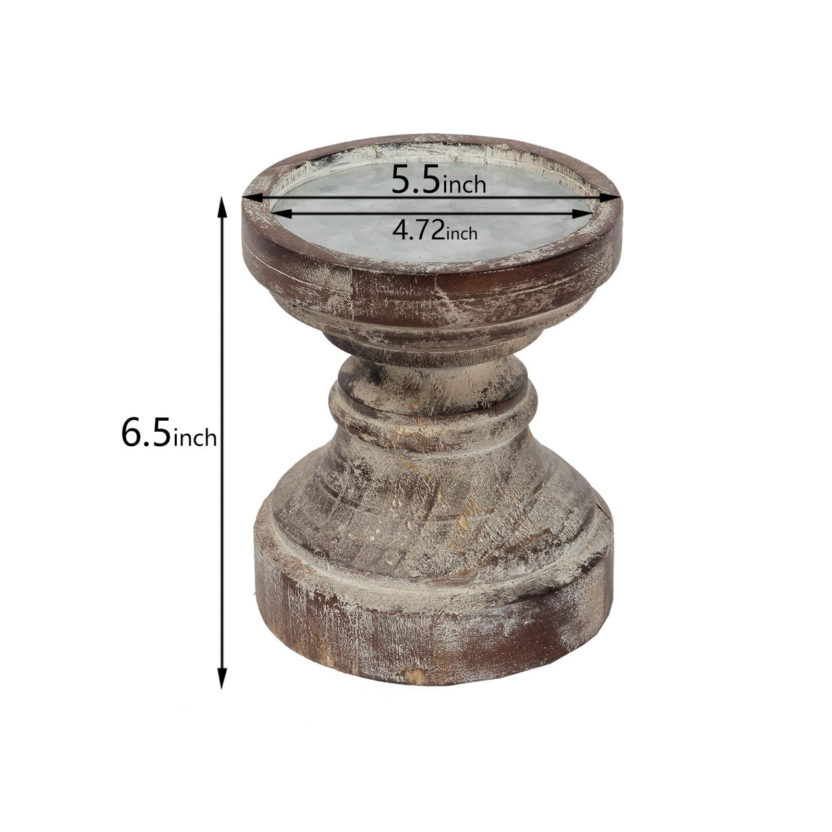 SOFE Decorative Pillar Candle Holder, Rustic Wood Candle Holders for Table Centerpiece, Handmade Farmhouse Candle Holders, Antique Wooden Candlestick Holders Gift for Wedding, Party, Home SOFE