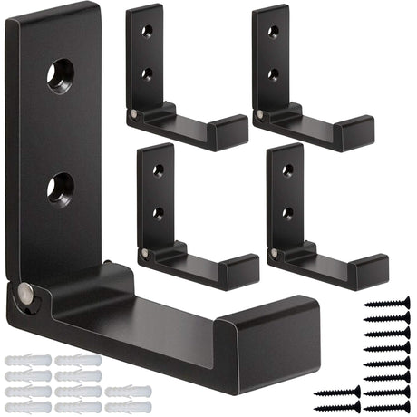 ZEYU Folding Coat Hooks, 5Pcs Wall Hooks for Hanging Coat Towel Hooks Hardware Heavy Duty Aluminum Alloy Headphone Holder No Rust Wall Mounted with Screws for Bags Fitness Equipment ZEYU