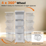 BAOKALER 4-Tier Laundry Hamper Sorter, Vertical Rolling Laundry Baskets with Wheels Removable, Stackable Laundry Cart Organizer and Storage for Small Space, Dorm, Closet, Bathroom BAOKALER