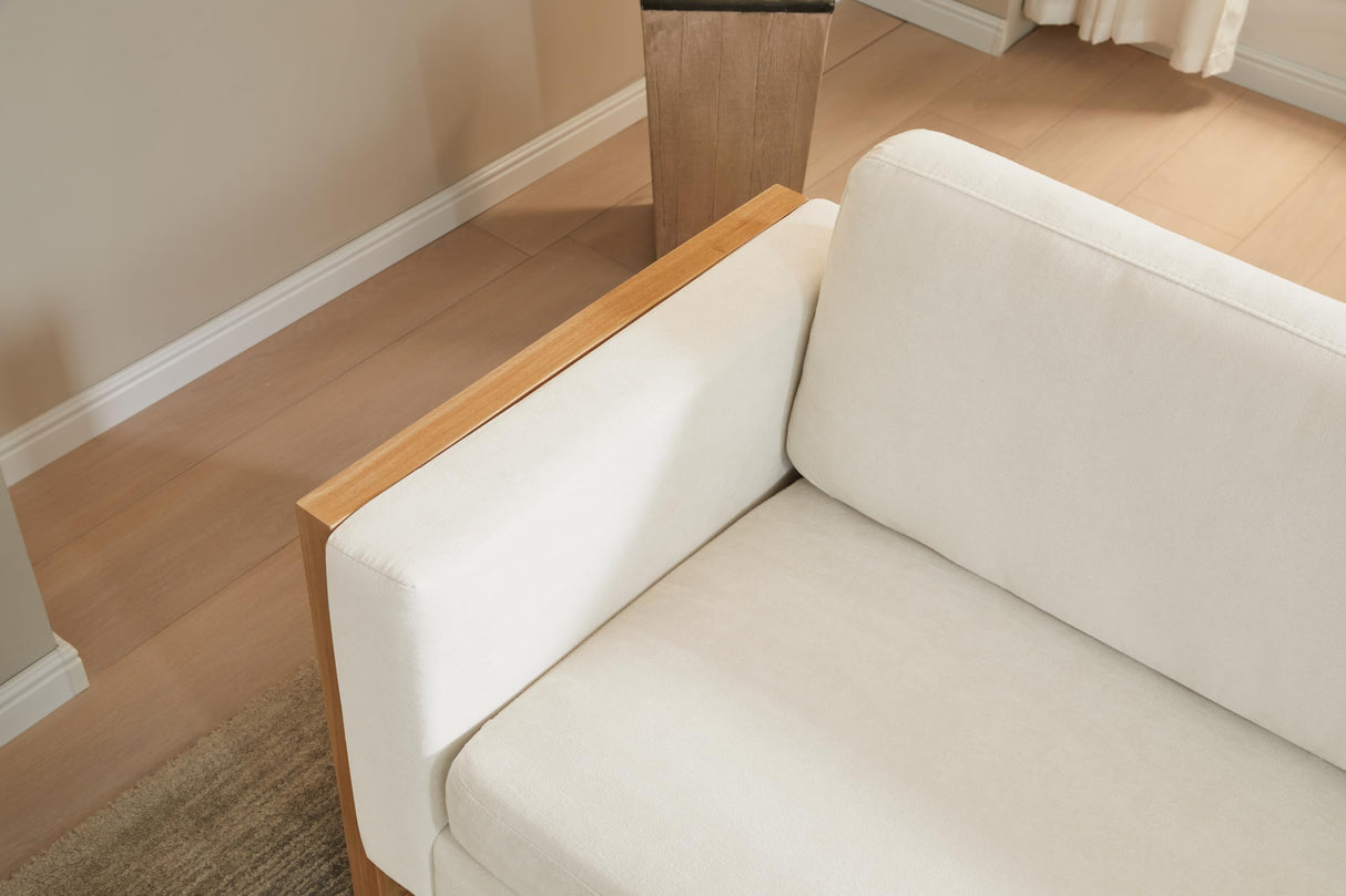 Christopher Knight Home Bricez 79" Sofa Couch, Cozy Upholstered 3-Seater Sofa, Oversized Loveseat, Comfy Fabric Couches for Living Room and Office, Modern Couch and Sofa, Wooden Frame, White Christopher Knight Home