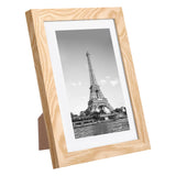 upsimples 5x7 Picture Frame Set of 10, Display Pictures 4x6 with Mat or 5x7 Without, Multi Photo Frames Collage for Wall or Tabletop Display, Natural upsimples