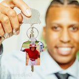 Framendino, 36 Pack 3 Styles Sublimation Keychain Blanks MDF Double Sided Heat Transfer Keychain Rugby Key Chains Bulk for DIY Craft Framendino