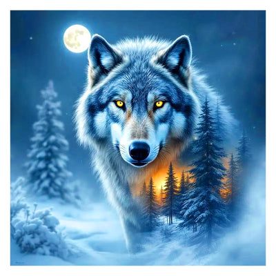 FHBUBPUP Wolf Diamond Painting Kits for Adults, Animal Diamond Art Kits for Beginners - DIY Full Drill Round Diamond Dot Gem Art, Craft Gift Suitable for Home Wall Decoration 12×12Inch