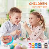 10 Pack Washable Acrylic Paint Set for Kids Arts and Crafts,140 PCS Gouache Watercolor Paint Sets of 12 Colors for Party Classroom Painting Supplies, 10 Pairs Flat and Pointed Brushes MicoSim