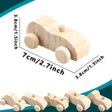 Haconba 18 Pack DIY Wood Car Toys Unfinished Wooden Cars to Paint Wooden Craft Cars for Home Activities Craft Projects Family Time Handicraft Haconba