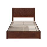 AFI, Clayton Full Platform Bed with Panel Footboard & Twin Trundle, Walnut AFI