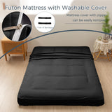 MAXYOYO 6" Extra Thick Floor Futon Mattress, Foldable Mattress Tatami Pad Floor Mattress for Adults Floor Bed Roll Up Mattress Guest Mattress, Black, Twin MAXYOYO