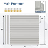 Neoaider Slatwall Panel 4 FT x 4 FT, Interlocking Slat Wall Paneling, Wall Mounted PVC Wallpanel, Suitable for Garage Storage and Organizer, Slatwall Board, Shelves - Grey Neoaider