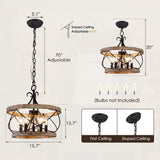 Curve Curio 15.7'' Farmhouse Chandelier, 5-Light Dining Room Light Fixture, French Country Rustic Chandelier for Entryway, Foyer, Bedroom, Living Room Curve Curio