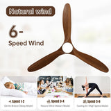 CACI Mall 60" Wood Ceiling Fan with Light,Outdoor for Covered Patios,LED,Remote,Solid Wood,Walnut Blades,Oil Rubbed Bronze Ceiling Fan for Living Room Kitchen Bedroom Family Dining Noiseless CACI Mall