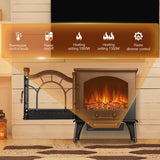 R.W.FLAME Electric Fireplace Heater, 20" Freestanding Fireplace Infrared Stove 1000W/1500W, 3D Realistic Flame Effects, Adjustable Brightness and Heating Mode, Overheating Safe Design R.W.FLAME