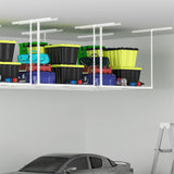 Soywey 3 x 4FT Overhead Garage Storage Rack,Adjustable Ceiling Storage Racks,Garage Shelving Heavy Duty Storage Organizer System,Load 400LBS Weight(White) Soywey