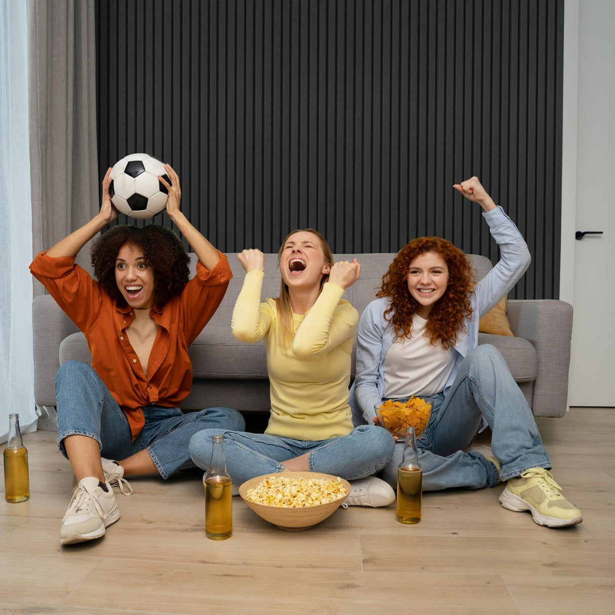 Art3dwallpanels 10 Pack Acoustic Panels, 48" X 12" X 0.35" Soundproof Wall Panels, Self Adhesive High Density Sound Absorbing Acoustic Treatment for Recording Studio, Office, Black Art3dwallpanels