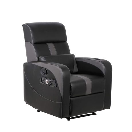 X Rocker Gamma Recliner Gaming Chair, 2.1 Bluetooth Audio System, Headrest Mounted Speakers, Built-in Footrest and Cupholder, 718001, 34.84" x 39.37" x 30.31", Black X Rocker
