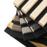 Art3d 5-Pack Sample Acoustic Wood Panels for Wall, Soundproof Wood Slat Panel for Wall and Ceiling - 5 Colors, 6" x 4.7" Art3d