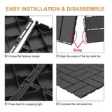 Goovilla Plastic Interlocking Deck Tiles, 9 Pack Outdoor Patio Flooring, 12"x12" Interlocking Decking Tile Outdoor All Weather Use, Waterproof Patio Pavers for Pool Balcony Backyard Porch, Dark Grey Goovilla