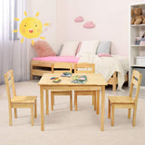 Costzon Kids Table and Chair Set, 5 Piece Wood Activity Table & Chairs for Children Arts, Crafts, Homework, Snack Time, Preschool Furniture, Gift for Boys Girls, Toddler Table and Chair Set (Natural) Costzon