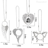 Framendino, 4 Pack Sublimation Blank Angel Wing Car Hanging Ornament Angel Wing Pendant Decoration Butterfly Photo Frame Ornament for Car Christmas Tree Decor Framendino