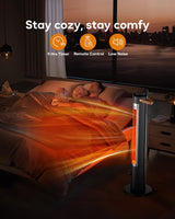 Aerozy Patio Heater for Outdoor Use, Electric Space Heater Indoor, Portable Infrared Heater with 60-Degree Oscillation, Timer, Remote, for Patio, Gazebo, Jet AEROZY