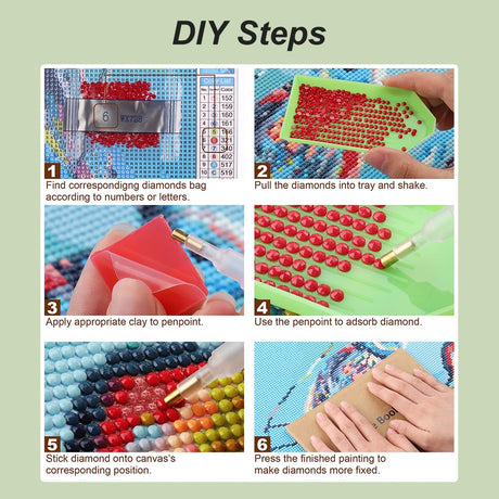 Acudotr Diamond Painting Kits for Adults, 5D DIY Diamond Art Kits for Beginners, Full Drill Diamond Painting Kits for Home Wall Decor, Birds, 12x12 Inch Acudotr